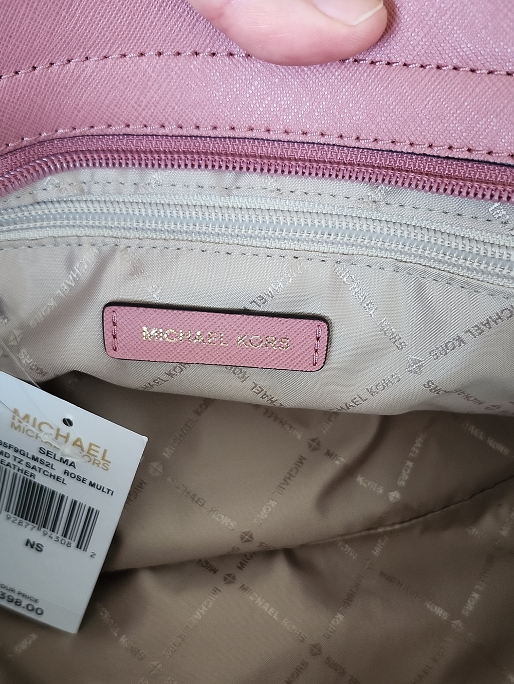 Michael Kors Selma Medium Colorblock Leather Satchel Crossbody Rose Multi NWT - Picture 3 of 16